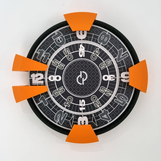 SHOCKWAVE Medium Black/Orange Wall Clock