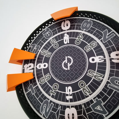 SHOCKWAVE Medium Black/Orange Wall Clock