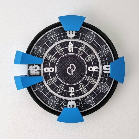 SHOCKWAVE Medium Black/Blue Wall Clock