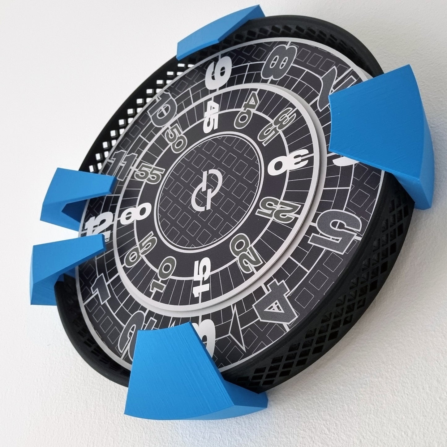 SHOCKWAVE Medium Black/Blue Wall Clock