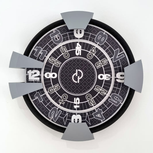 SHOCKWAVE Medium Black/Grey Wall Clock